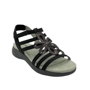 NWT Jbu Lesley Lightweight Wedge Sandal Black Shimmer Size 8.5